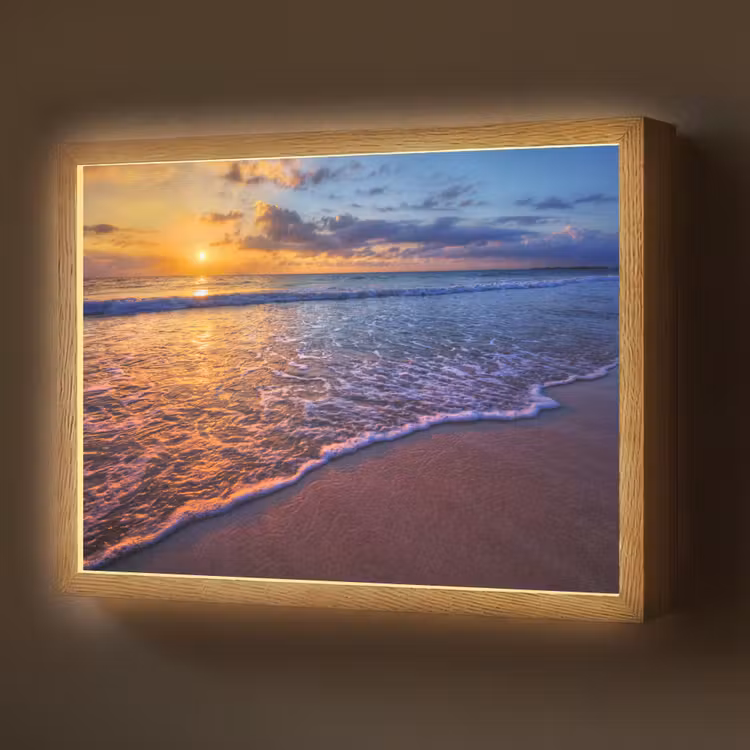 Lightbox - Wandlamp - Zee - Strand - Zonsondergang - Wolken - Horizon — 1