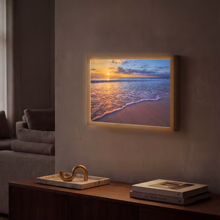 Lightbox - Wandlamp - Zee - Strand - Zonsondergang - Wolken - Horizon — 2