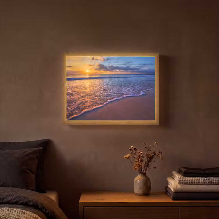 Lightbox - Wandlamp - Zee - Strand - Zonsondergang - Wolken - Horizon — 3