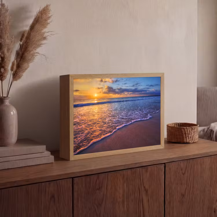 Lightbox - Wandlamp - Zee - Strand - Zonsondergang - Wolken - Horizon — 4