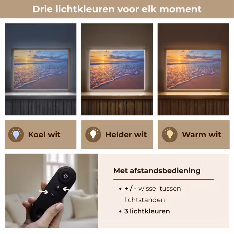 Lightbox - Wandlamp - Zee - Strand - Zonsondergang - Wolken - Horizon — 8