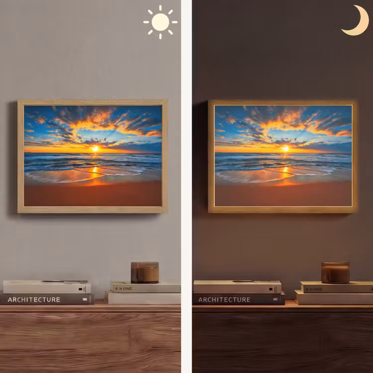 Lightbox - Wandlamp - Zee - Zonsondergang - Strand - Wolken - Oranje — 6