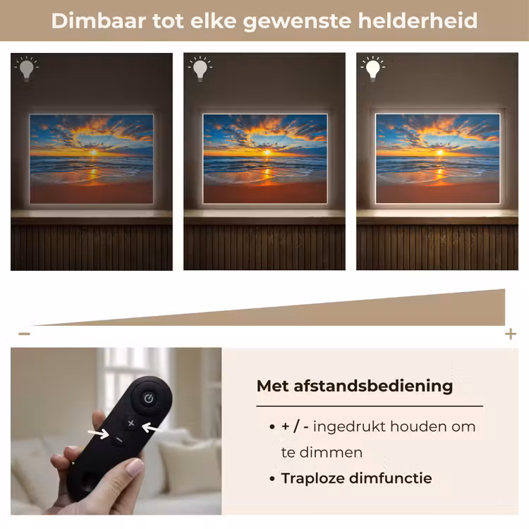 Lightbox - Wandlamp - Zee - Zonsondergang - Strand - Wolken - Oranje — 9