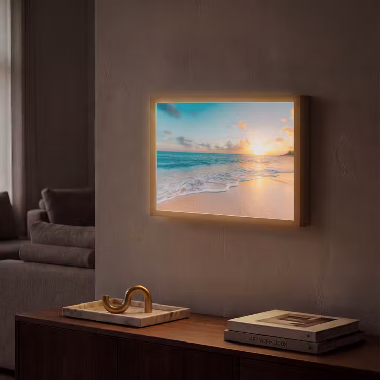 Lightbox - Wandlamp - Zonsondergang - Strand - Zee - Zomer - Blauw — 2