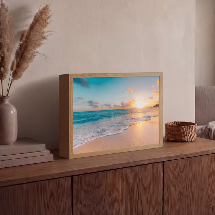 Lightbox - Wandlamp - Zonsondergang - Strand - Zee - Zomer - Blauw — 4