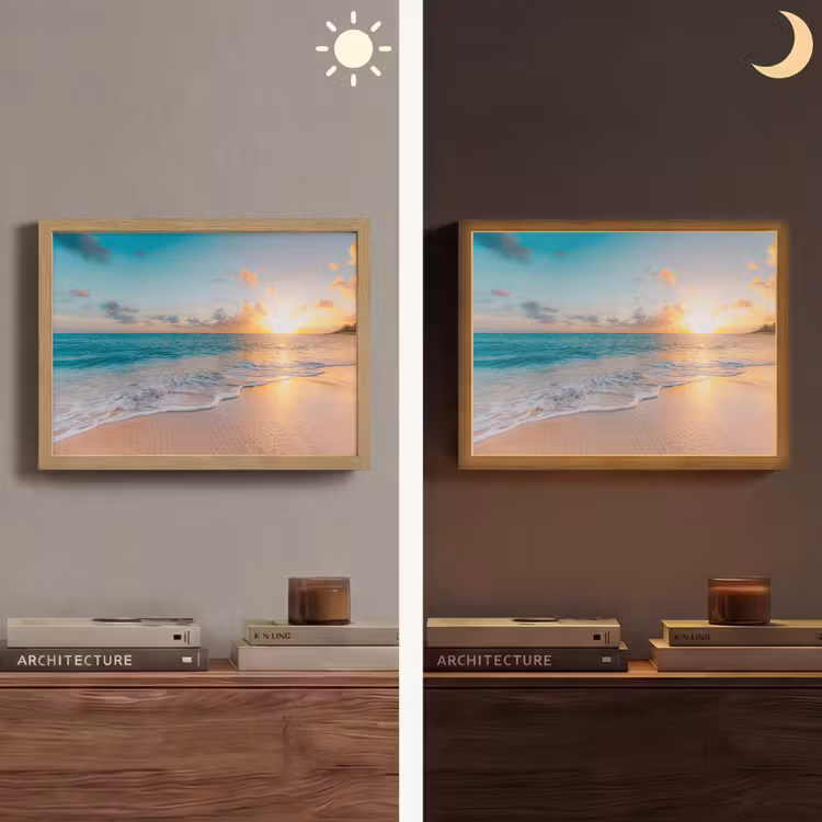 Lightbox - Wandlamp - Zonsondergang - Strand - Zee - Zomer - Blauw — 6