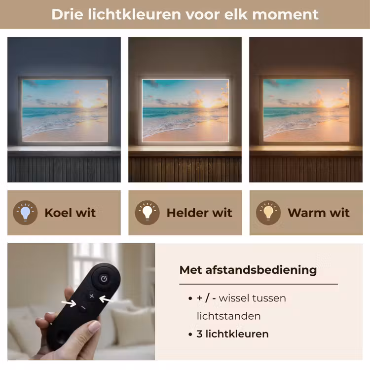 Lightbox - Wandlamp - Zonsondergang - Strand - Zee - Zomer - Blauw — 8