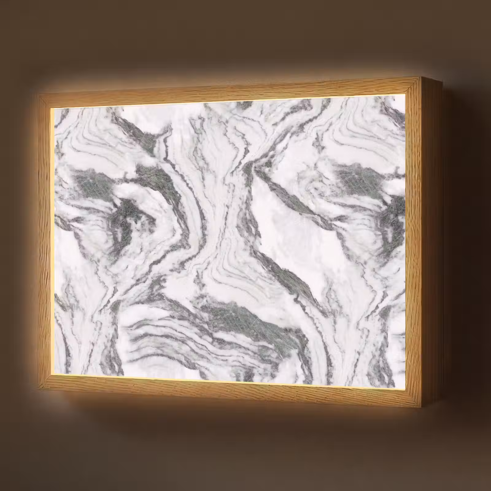 Lightbox - Wandlamp - Wit - Marmer - Golvend - Grafiet — 1