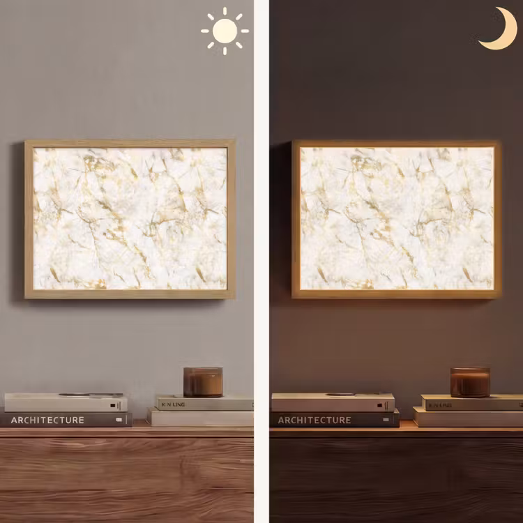 Lightbox - Wandlamp - Goud - Licht - Nerf - Marmer — 6