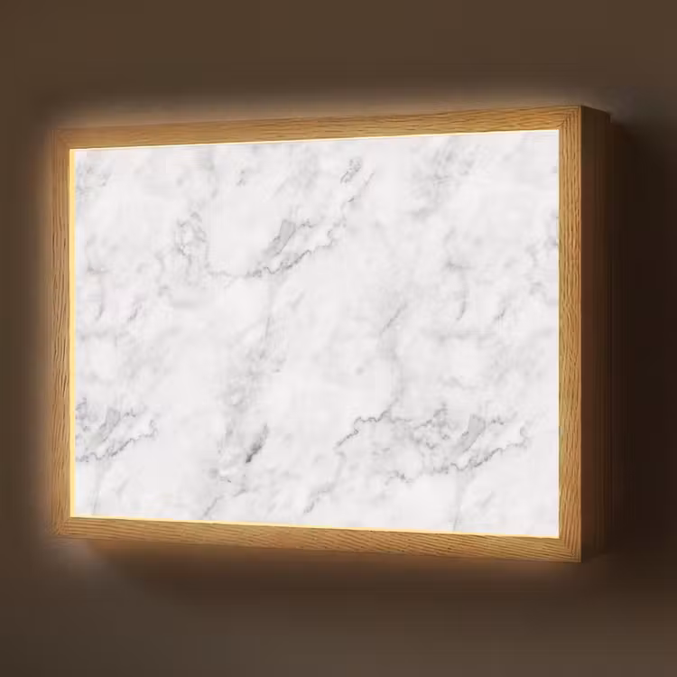 Lightbox - Wandlamp - Klassiek - Marmer - Aders - Grijs — 1