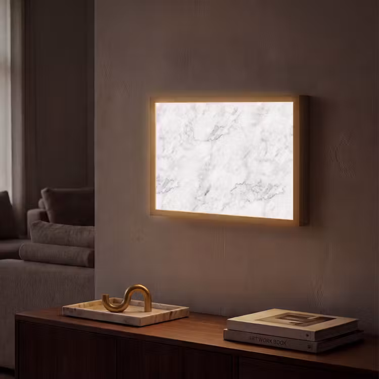 Lightbox - Wandlamp - Klassiek - Marmer - Aders - Grijs — 2