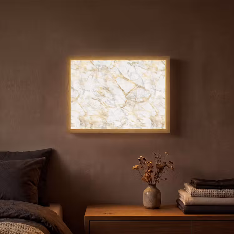 Lightbox - Wandlamp - Marmer - Wit - Expressief - Goudaccenten — 3