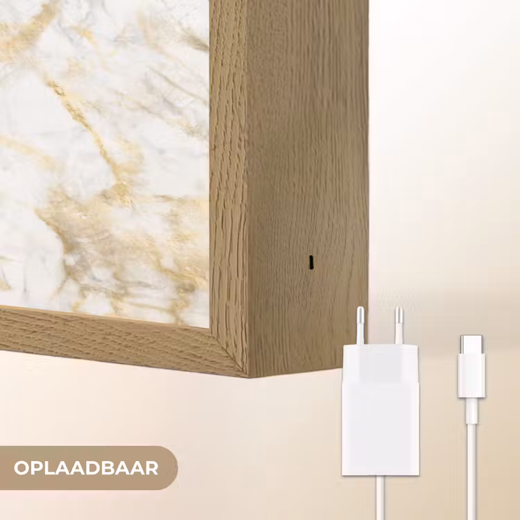 Lightbox - Wandlamp - Marmer - Wit - Expressief - Goudaccenten — 7