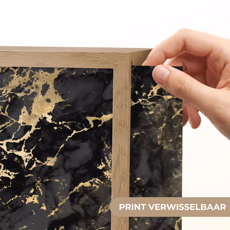 Lightbox - Wandlamp - Marmer - Zwart - Goudstructuur — 5