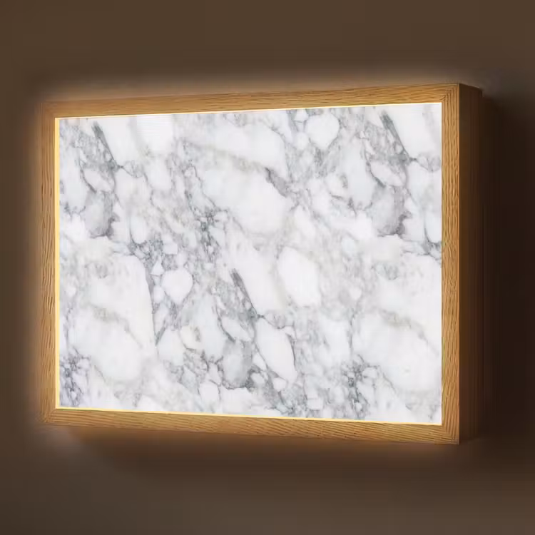 Lightbox - Wandlamp - Mozaïek - Marmer - Wit - Onregelmatig — 1