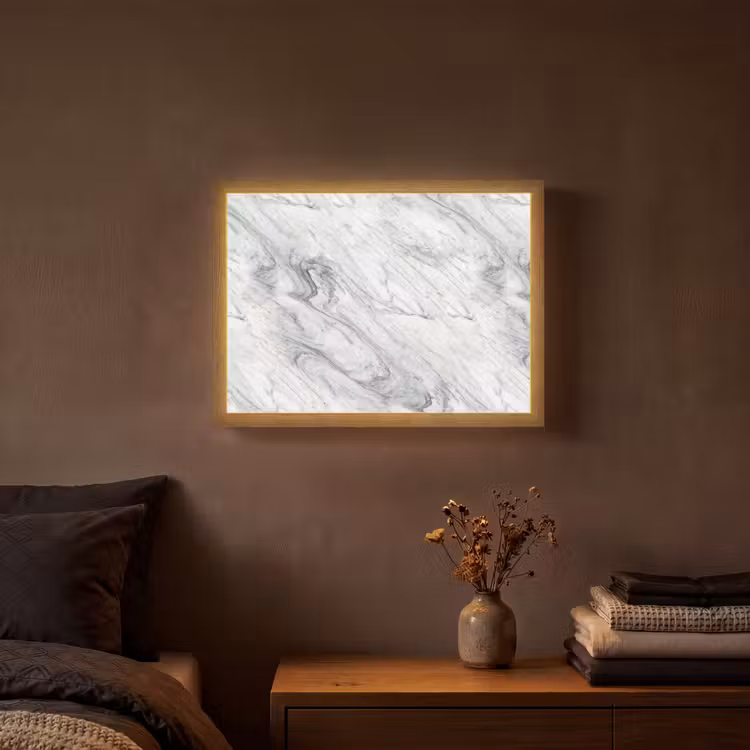Lightbox - Wandlamp - Wervelende - Grijsstructuur - Marmer - Wit — 3