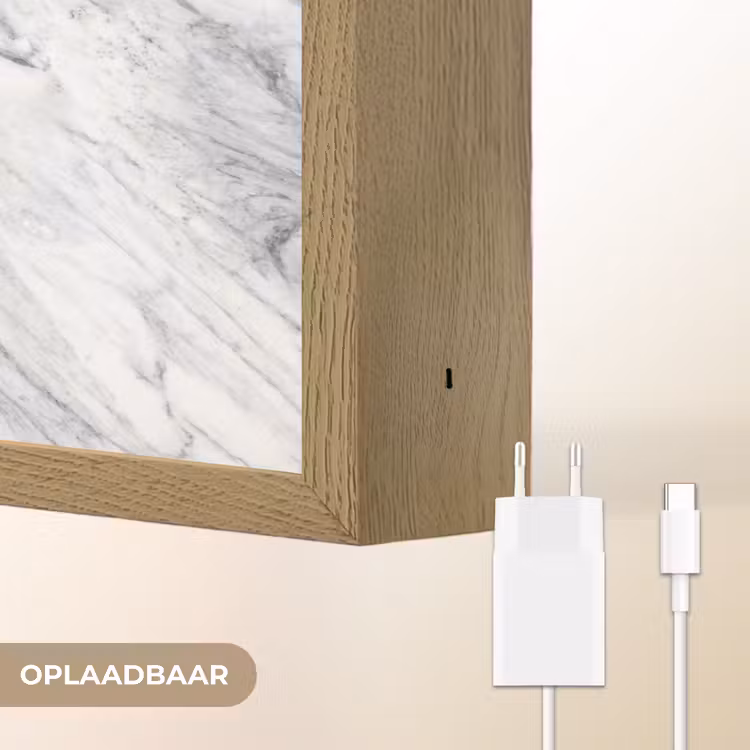 Lightbox - Wandlamp - Wervelende - Grijsstructuur - Marmer - Wit — 7