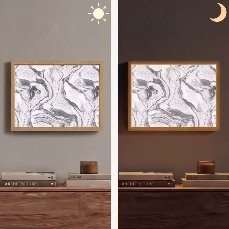 Lightbox - Wandlamp - Wit - Marmer - Golvend - Grafiet — 6
