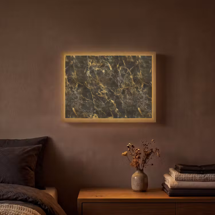 Lightbox - Wandlamp - Zwart - Marmer - Goud — 3