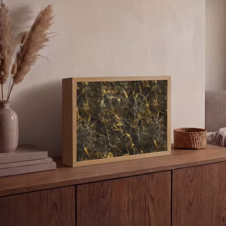 Lightbox - Wandlamp - Zwart - Marmer - Goud — 4
