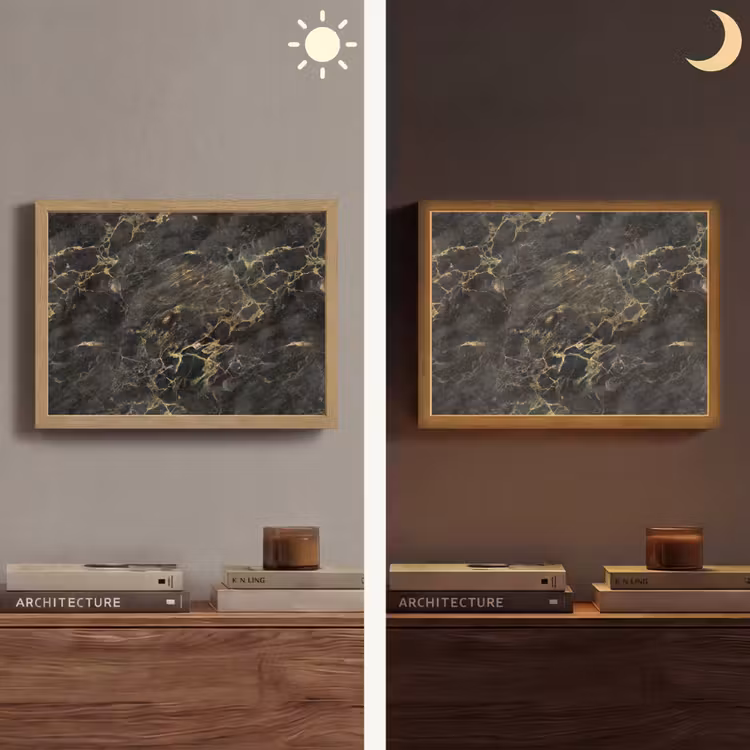 Lightbox - Wandlamp - Zwart - Marmer - Goud - Nerf — 6