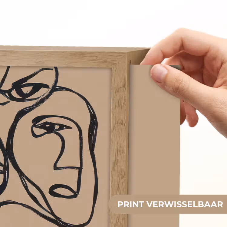 Lightbox - Wandlamp - Gezichtenzee - Lijntekening - Abstract — 5