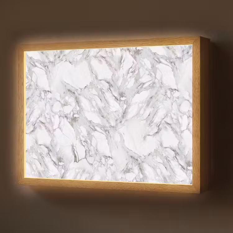 Lightbox - Wandlamp - Marmer - Gelaagd - Brekend - Grijsstructuur — 1