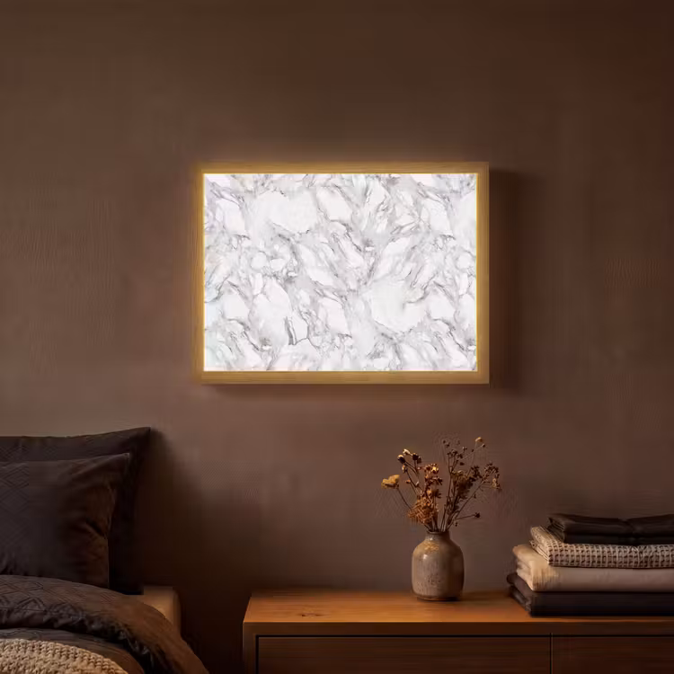 Lightbox - Wandlamp - Marmer - Gelaagd - Brekend - Grijsstructuur — 3