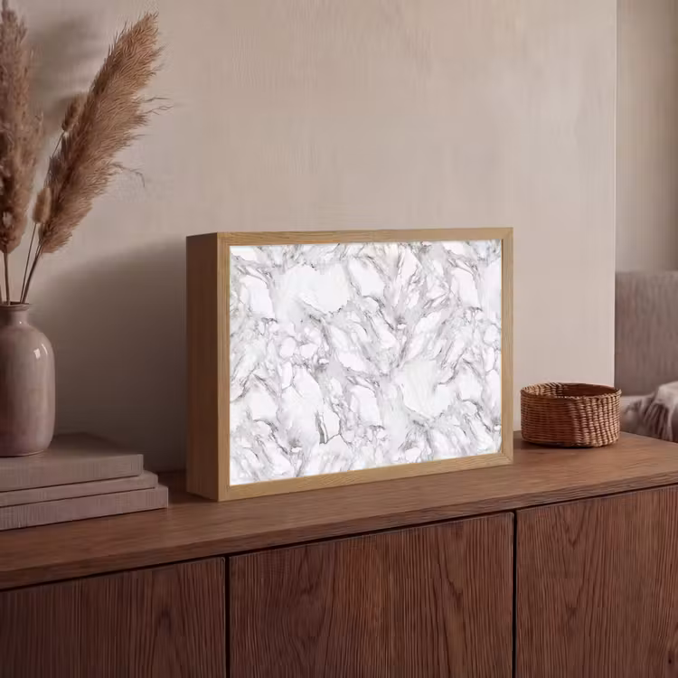 Lightbox - Wandlamp - Marmer - Gelaagd - Brekend - Grijsstructuur — 4