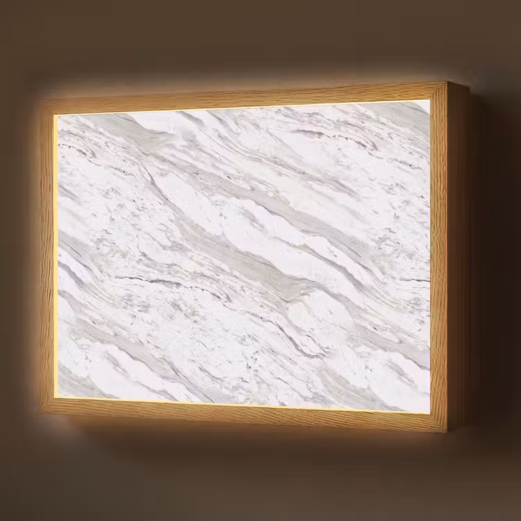Lightbox - Wandlamp - Marmer - Wit - Grijsgroen — 1