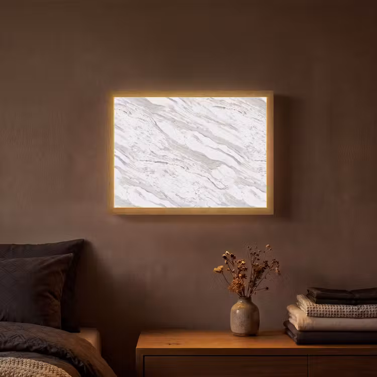 Lightbox - Wandlamp - Marmer - Wit - Grijsgroen — 3