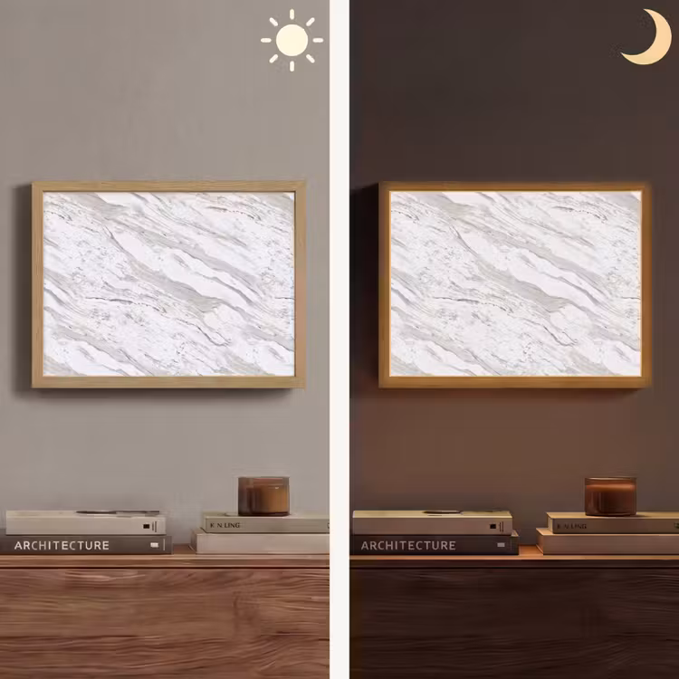 Lightbox - Wandlamp - Marmer - Wit - Grijsgroen — 6