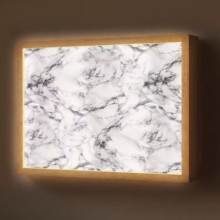 Lightbox - Wandlamp - Marmer - Zwart - Dramatisch - Wit — 1