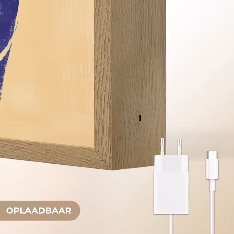 Lightbox - Wandlamp - Okergeel - Blauw - Eenvoudige lijnen — 7