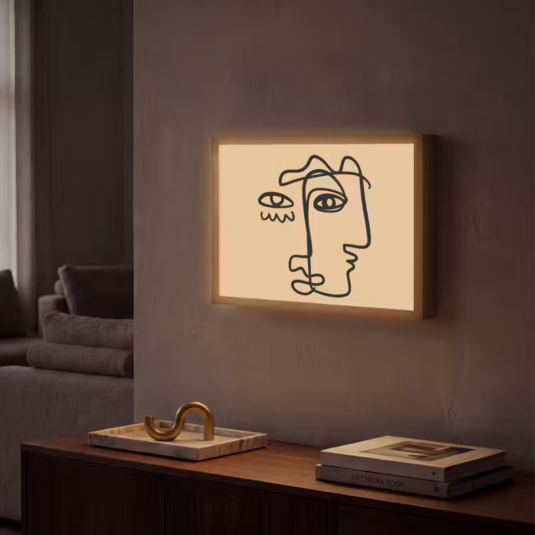 Lightbox - Wandlamp - Overlappende profielen - Lichtbruin - Zwart — 2