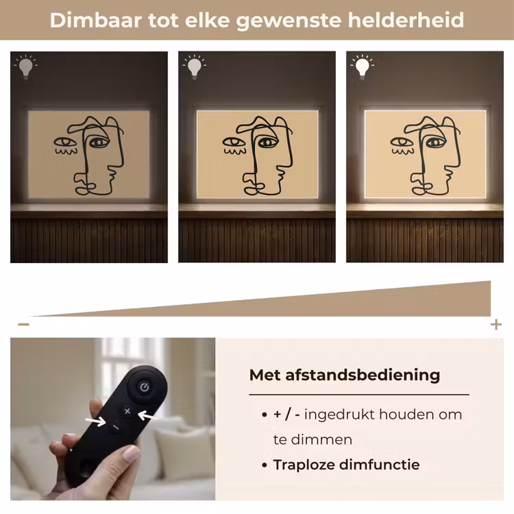Lightbox - Wandlamp - Overlappende profielen - Lichtbruin - Zwart — 9