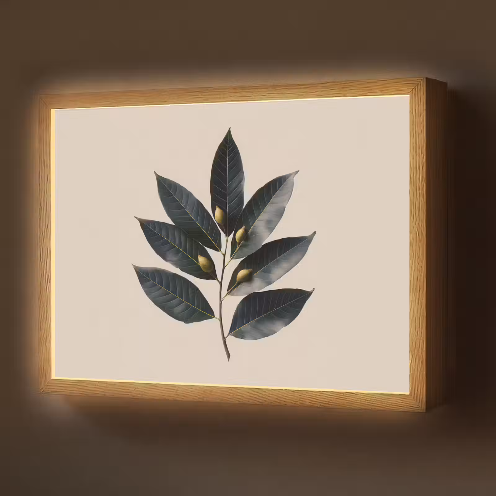 Lightbox - Wandlamp - Laurierbladeren - Bloemknoppen - subtiel — 1