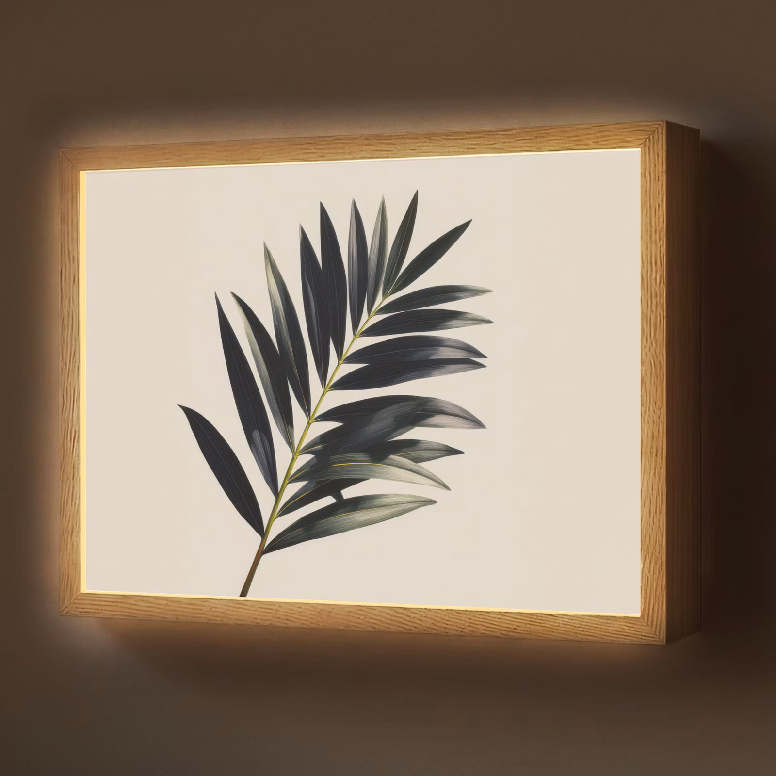 Lightbox - Wandlamp - Palmblad - Subtiel - Groen - beige — 1