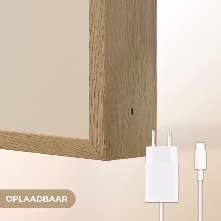Lightbox - Wandlamp - Eikenbladeren - Beige - Groen - Golvende randen — 7