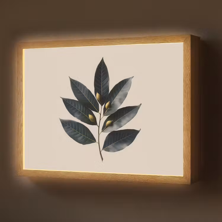 Lightbox - Wandlamp - Laurierbladeren - Bloemknoppen - subtiel — 1