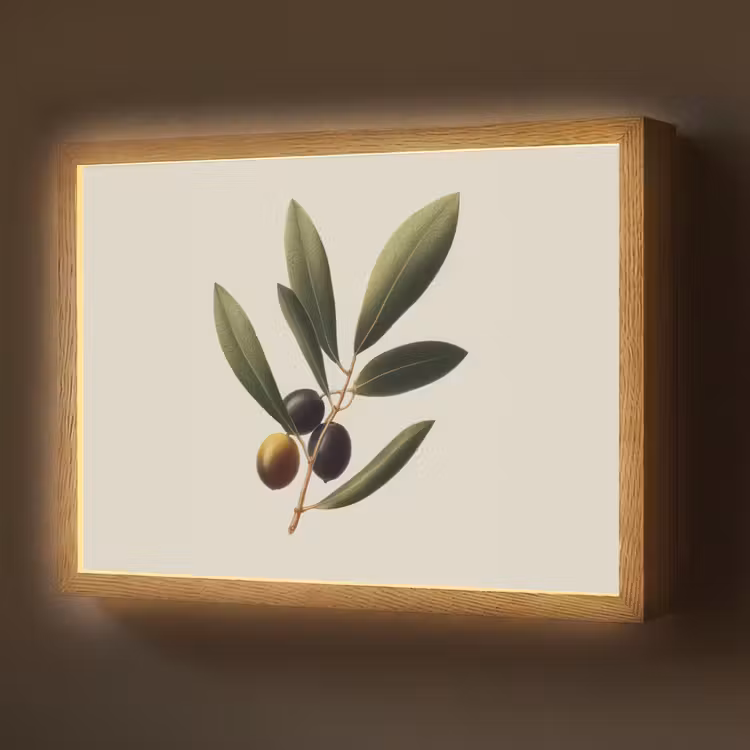 Lightbox - Wandlamp - Olijftak - Donkergroen - Olijven — 1