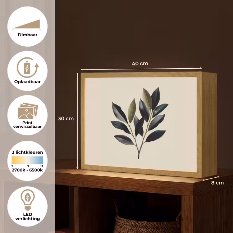 Lightbox - Wandlamp - Ovaal - Olijfgroen - Simpel — 10