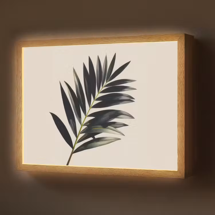 Lightbox - Wandlamp - Palmblad - Subtiel - Groen - beige — 1