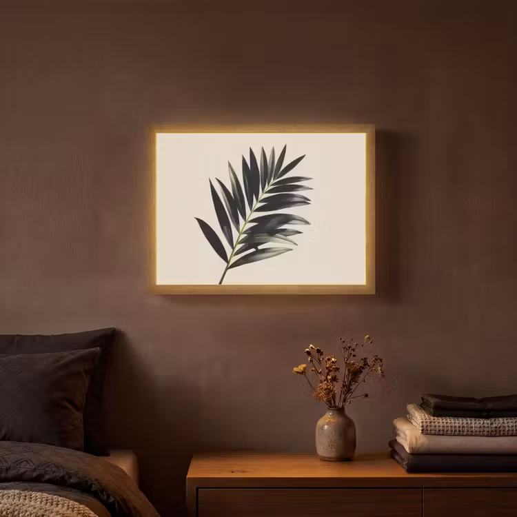 Lightbox - Wandlamp - Palmblad - Subtiel - Groen - beige — 3
