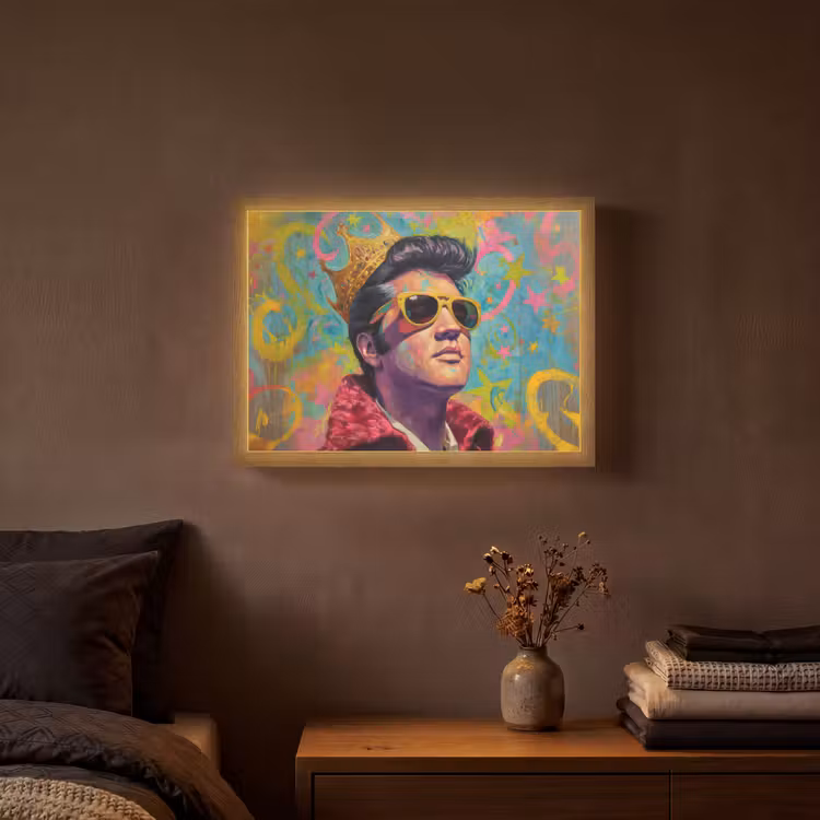 Lightbox - Wandlamp - Kleurrijk portret - Kroon - Sterren — 3