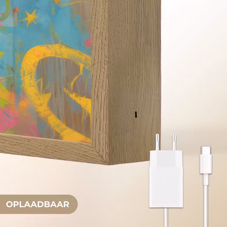 Lightbox - Wandlamp - Kleurrijk portret - Kroon - Sterren — 7