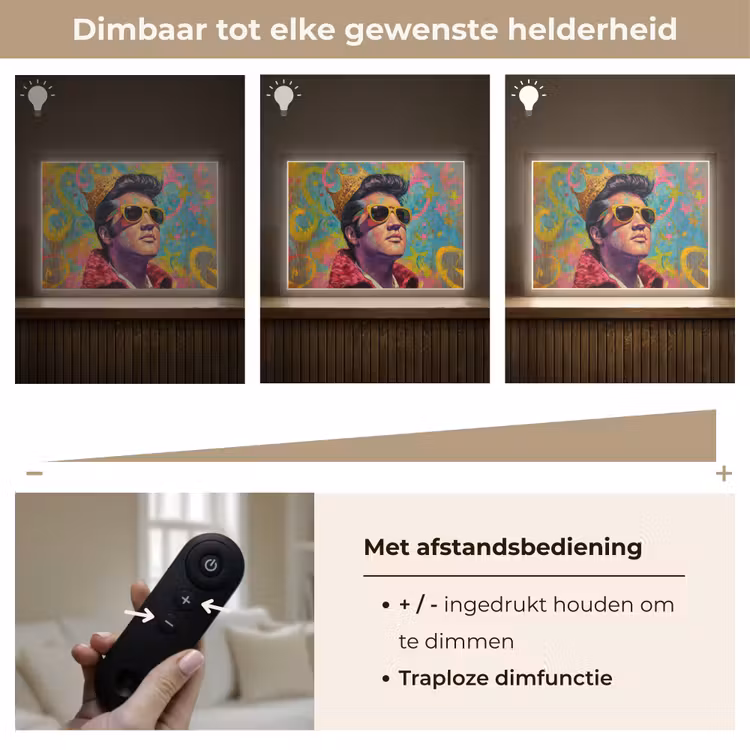 Lightbox - Wandlamp - Kleurrijk portret - Kroon - Sterren — 9