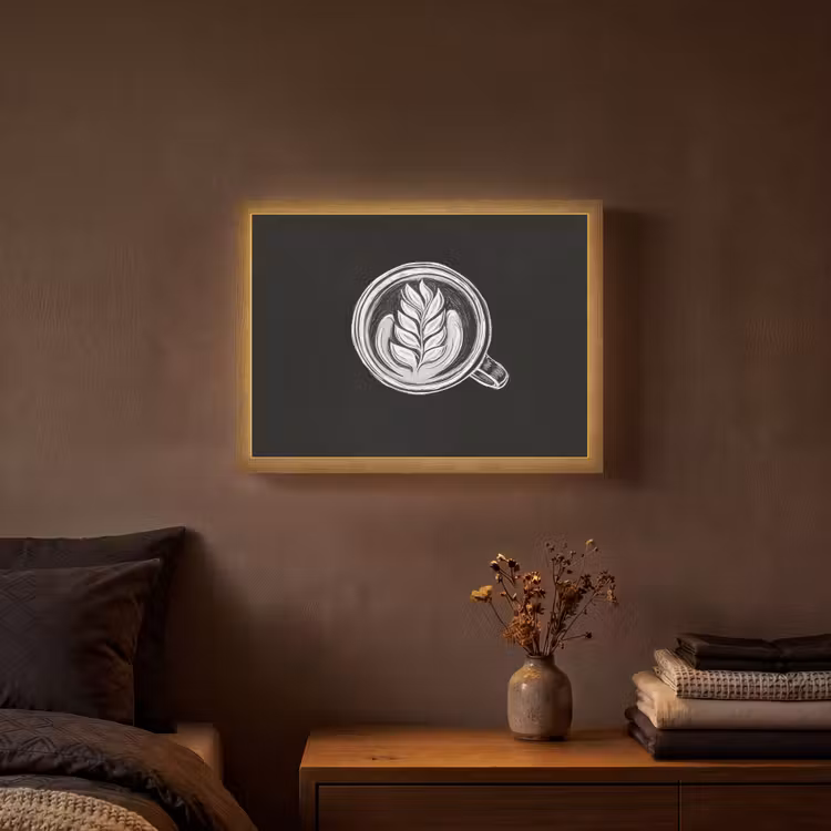 Lightbox - Wandlamp - Krijttekening - Koffie - Latte art — 3