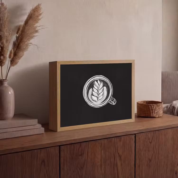 Lightbox - Wandlamp - Krijttekening - Koffie - Latte art — 4