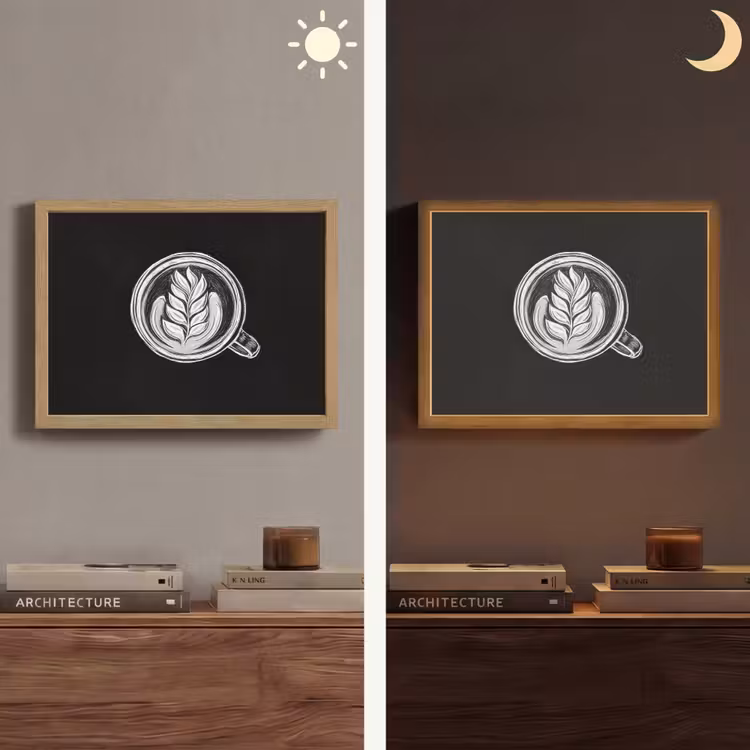 Lightbox - Wandlamp - Krijttekening - Koffie - Latte art — 6